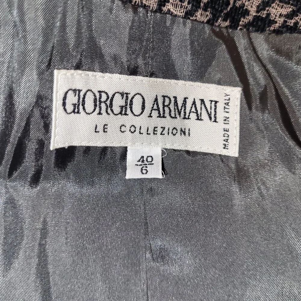 Vintage Armani Collezioni Gray-green Houndstooth Blazer